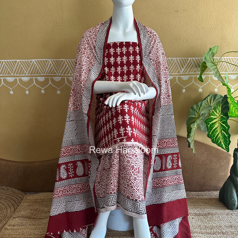Bagh Print Cotton Suit