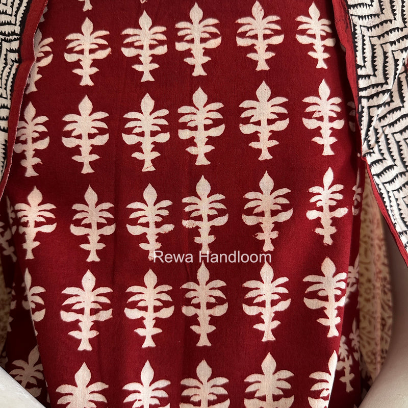 Red-White Bagh Print Cotton Suit BGCSJ0207