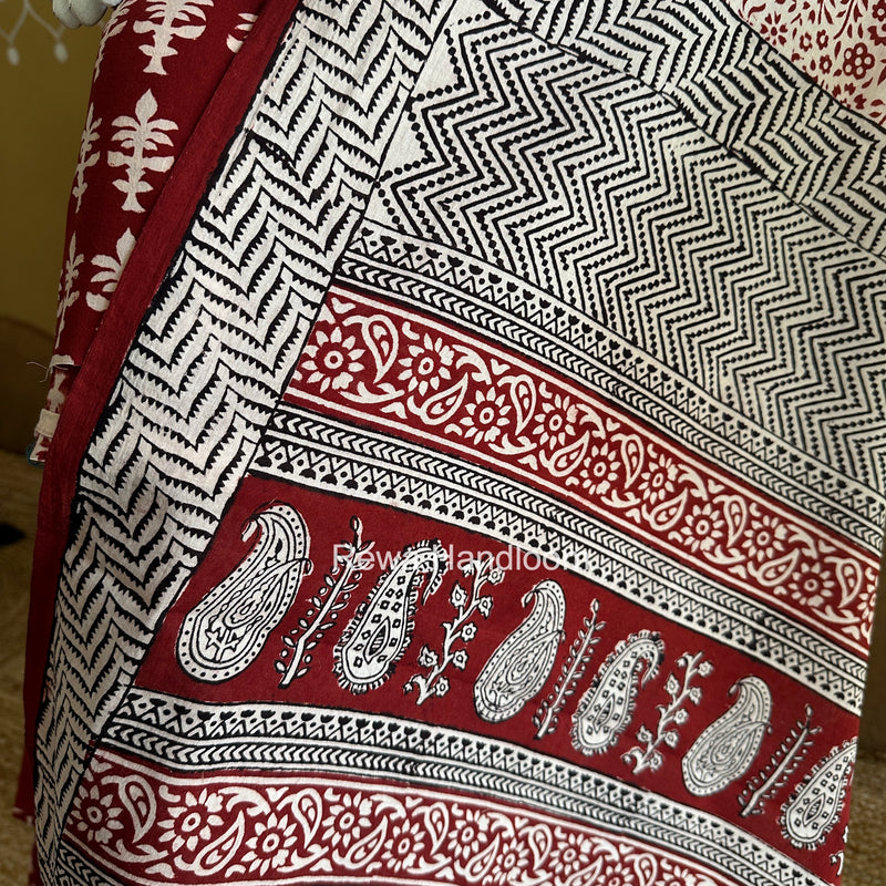 Red-White Bagh Print Cotton Suit BGCSJ0207