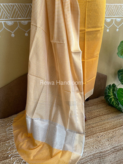 Maheshwari Orange Checks Dress Material CPT23