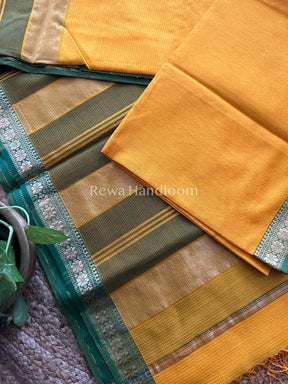 Maheshwari Yellow Garbha Reshami Silk Saree-GS02