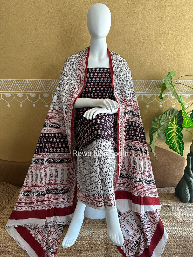 Bagh Print Cotton Suit
