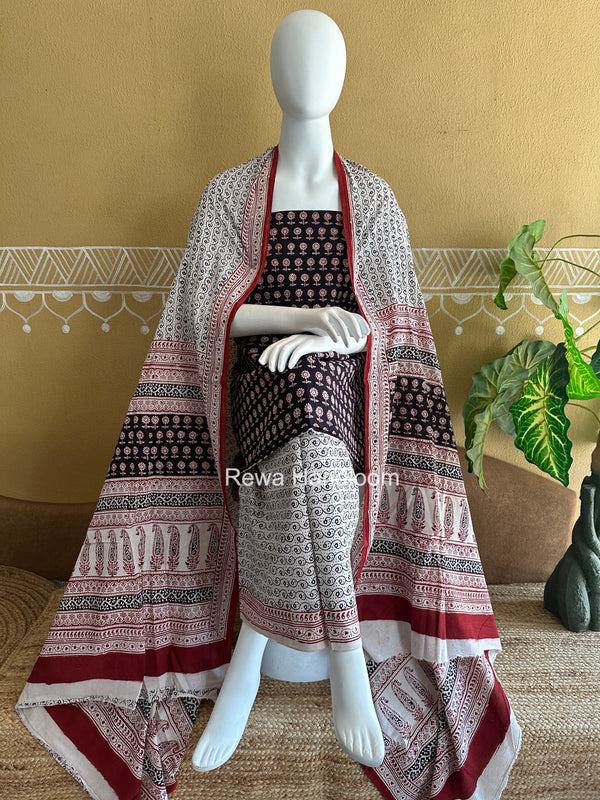 Bagh Print Cotton Suit