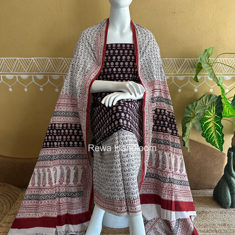 Bagh Print Cotton Suit