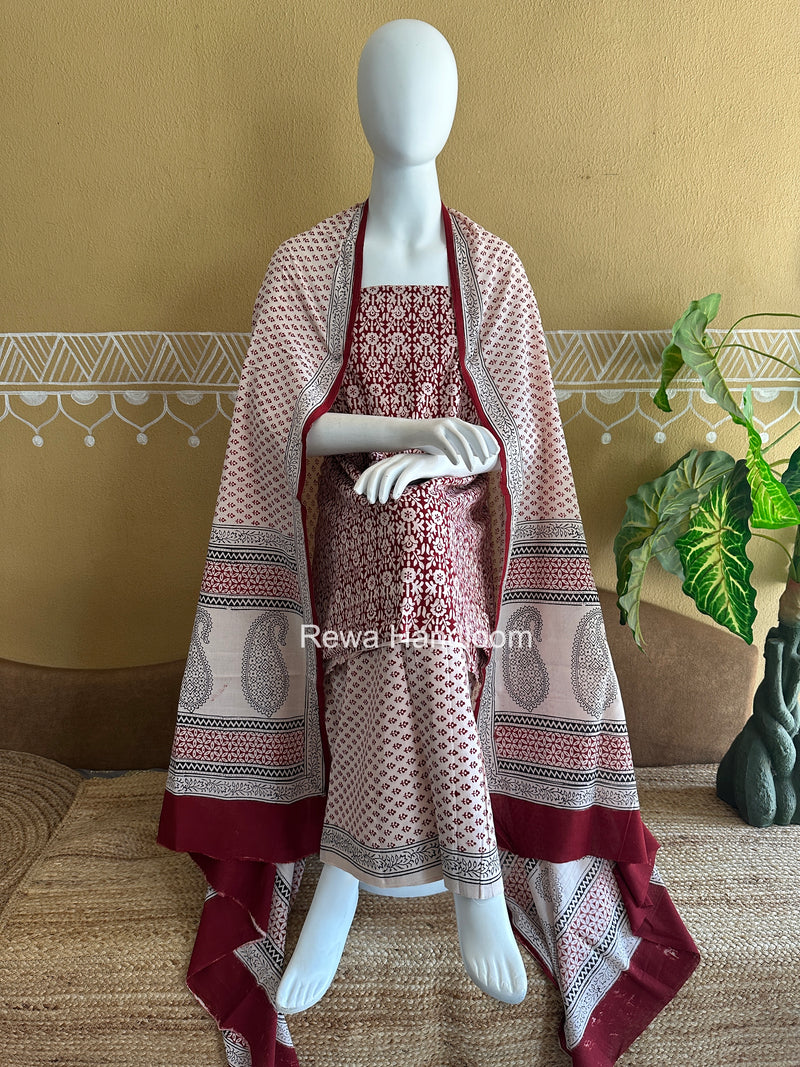 Bagh Print Cotton Suit