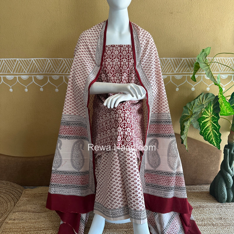 Bagh Print Cotton Suit