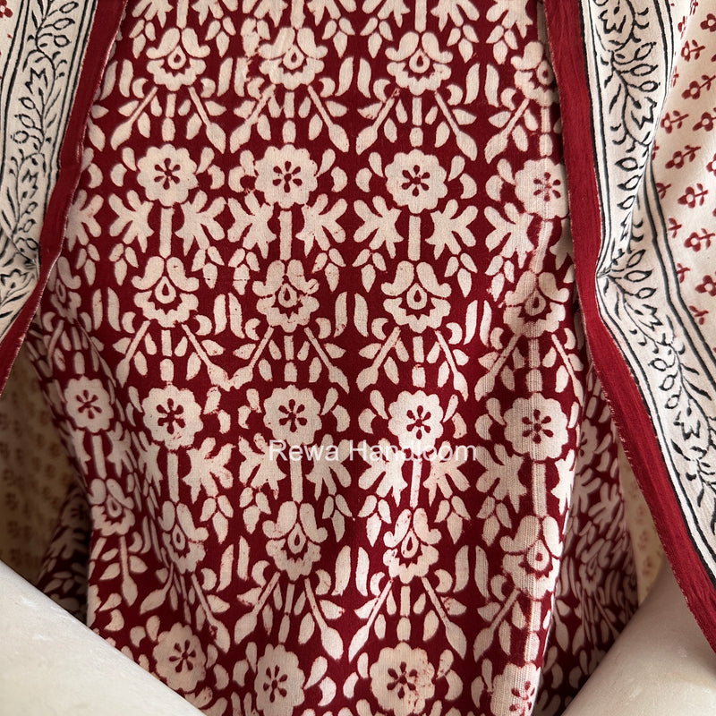 Red-White Bagh Print Cotton Suit BGCSJ0201