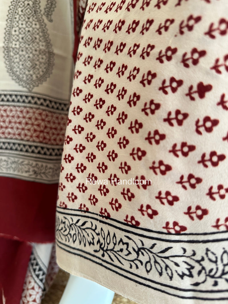Bagh Print Cotton Suit