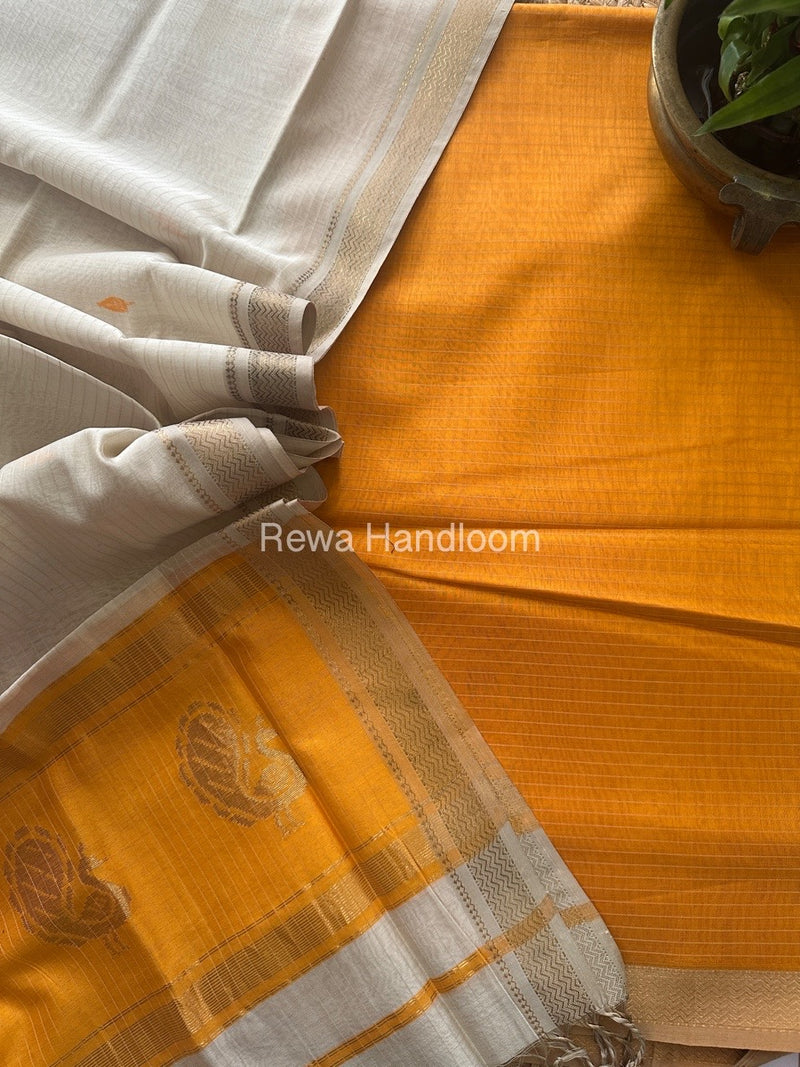 Maheshwari Peacock Buta-Buti Top-Dupatta Set 