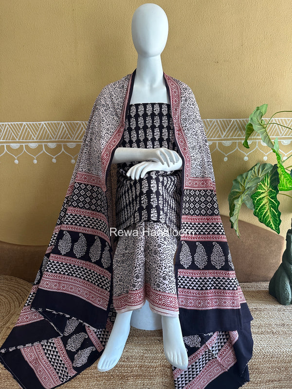 Bagh Print Cotton Suit