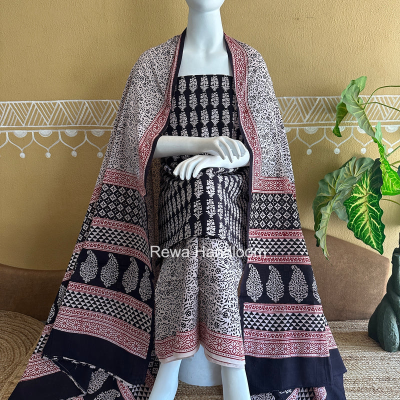 Bagh Print Cotton Suit