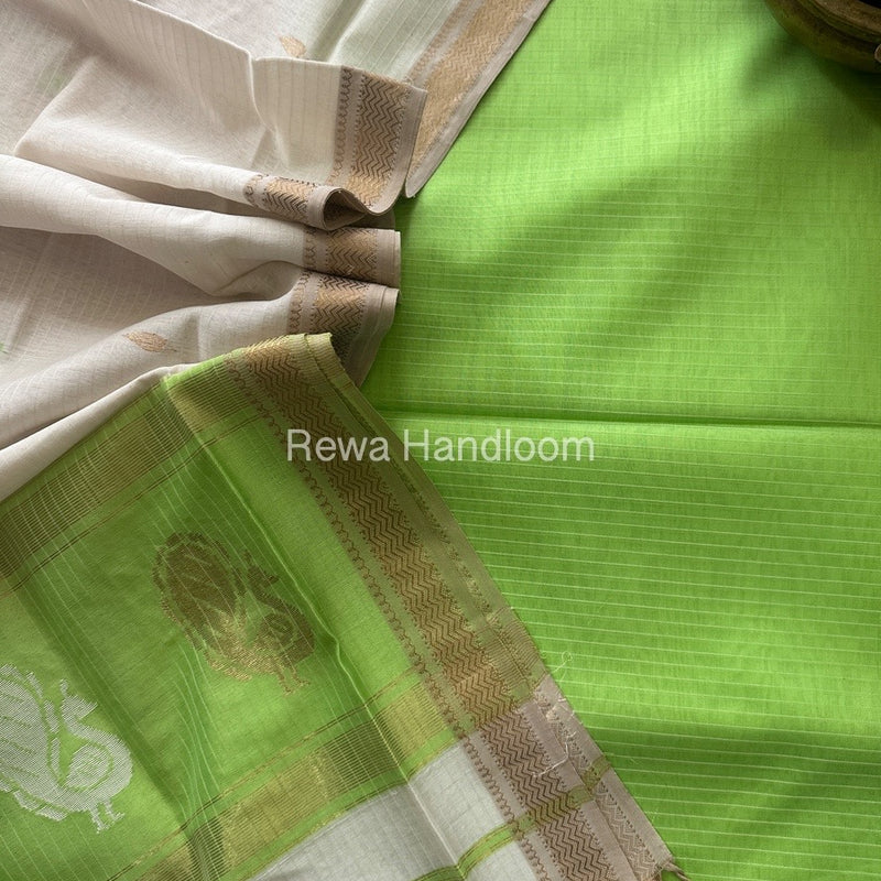 Maheshwari Peacock Buta-Buti Top-Dupatta Set 