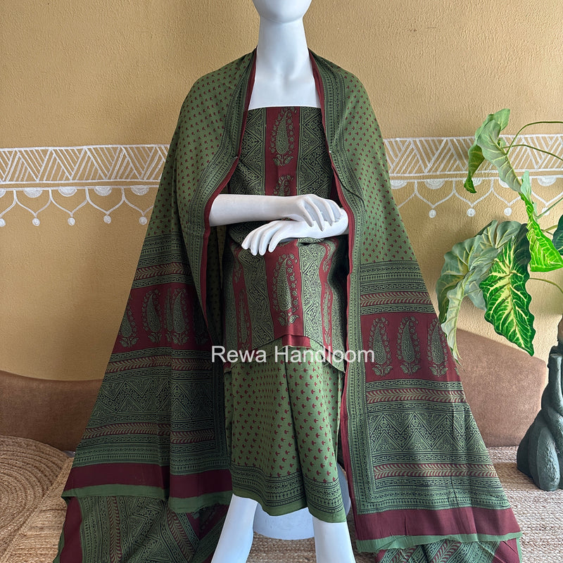Bagh Print Cotton Suit