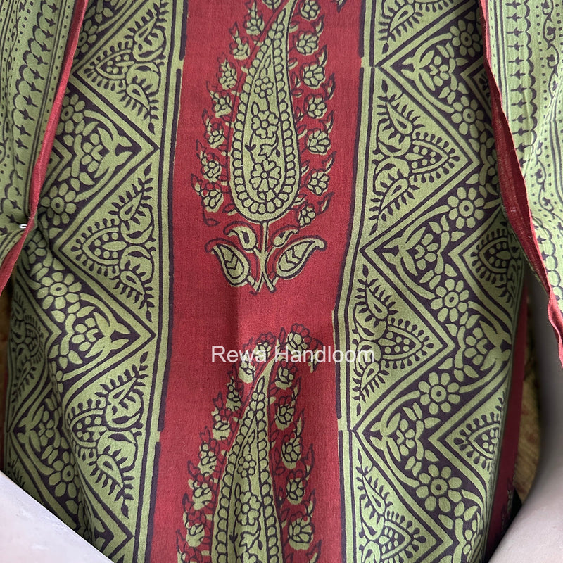 Maroon-Green Bagh Print Cotton Suit BGCSJ0220 