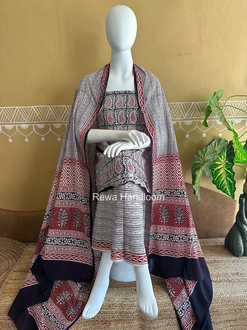 Bagh Print Cotton Suit