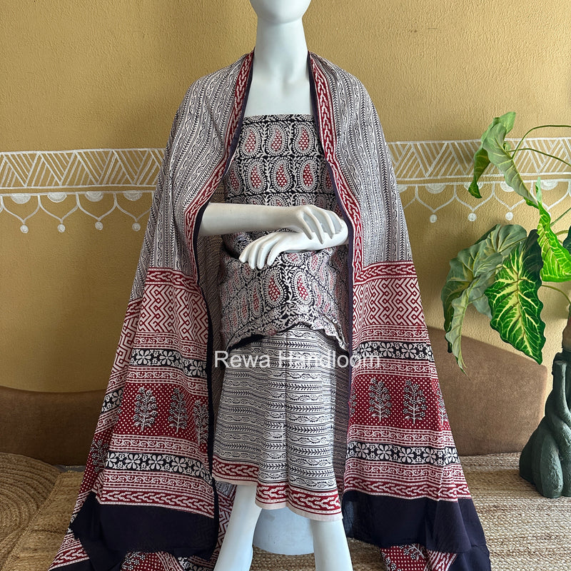 Bagh Print Cotton Suit