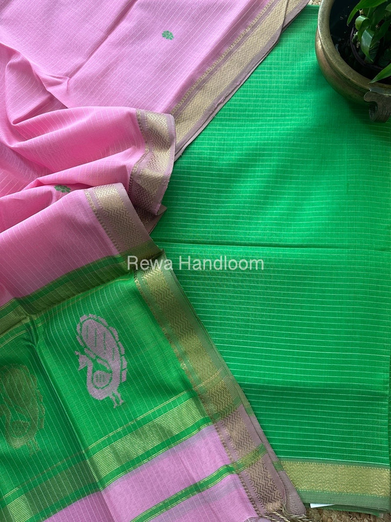 Maheshwari Peacock Buta-Buti Top-Dupatta Set