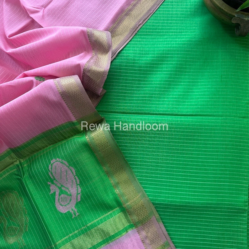 Maheshwari Peacock Buta-Buti Top-Dupatta Set