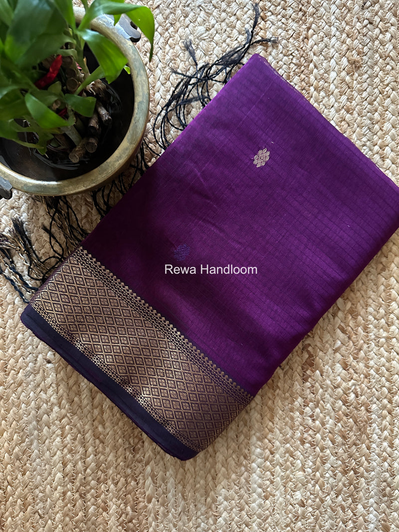 Maheshwari Purple Butta Pallu Saree BTPS085