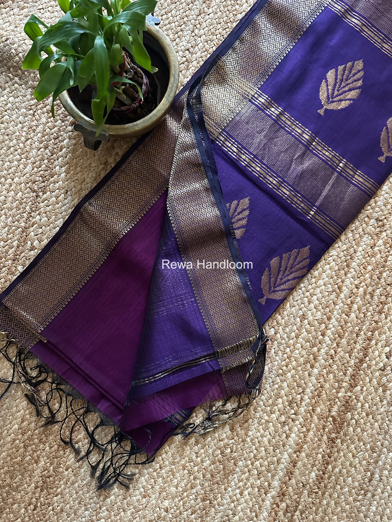 Maheshwari Purple Butta Pallu Saree BTPS085