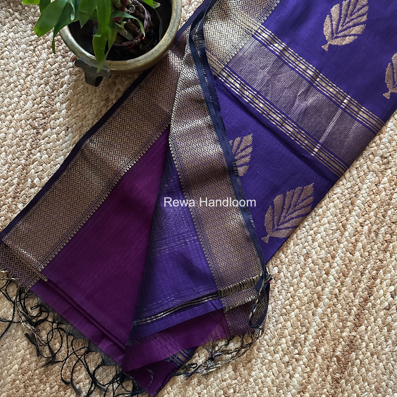 Maheshwari Purple Butta Pallu Saree BTPS085