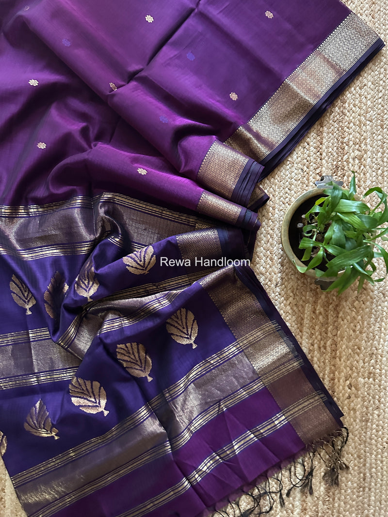 Maheshwari Purple Butta Pallu Saree BTPS085