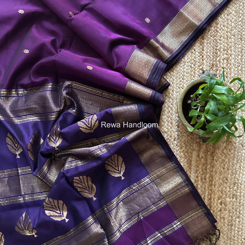 Maheshwari Purple Butta Pallu Saree BTPS085