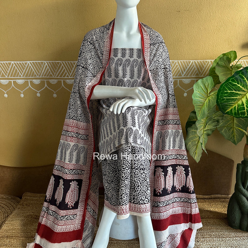 Bagh Print Cotton Suit