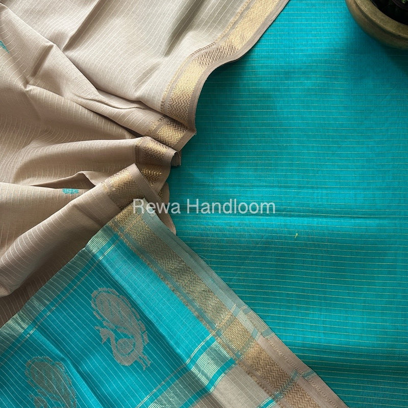 Maheshwari Peacock Buta-Buti Top-Dupatta Set