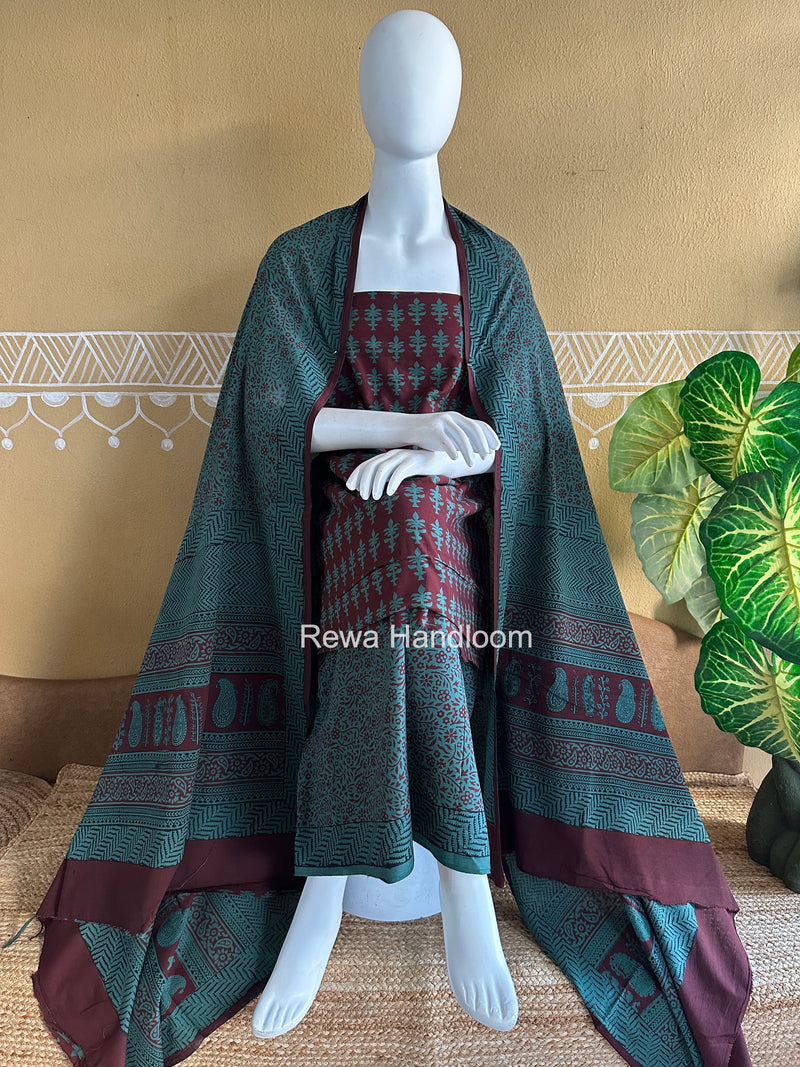 Bagh Print Cotton Suit