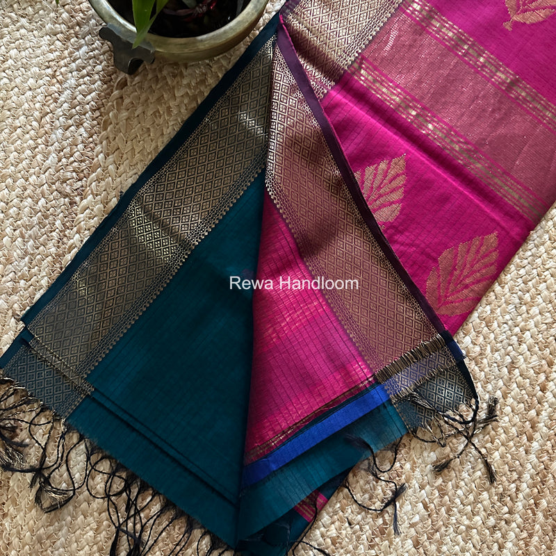 Maheshwari Rama Green Butta Pallu Saree BTPS087