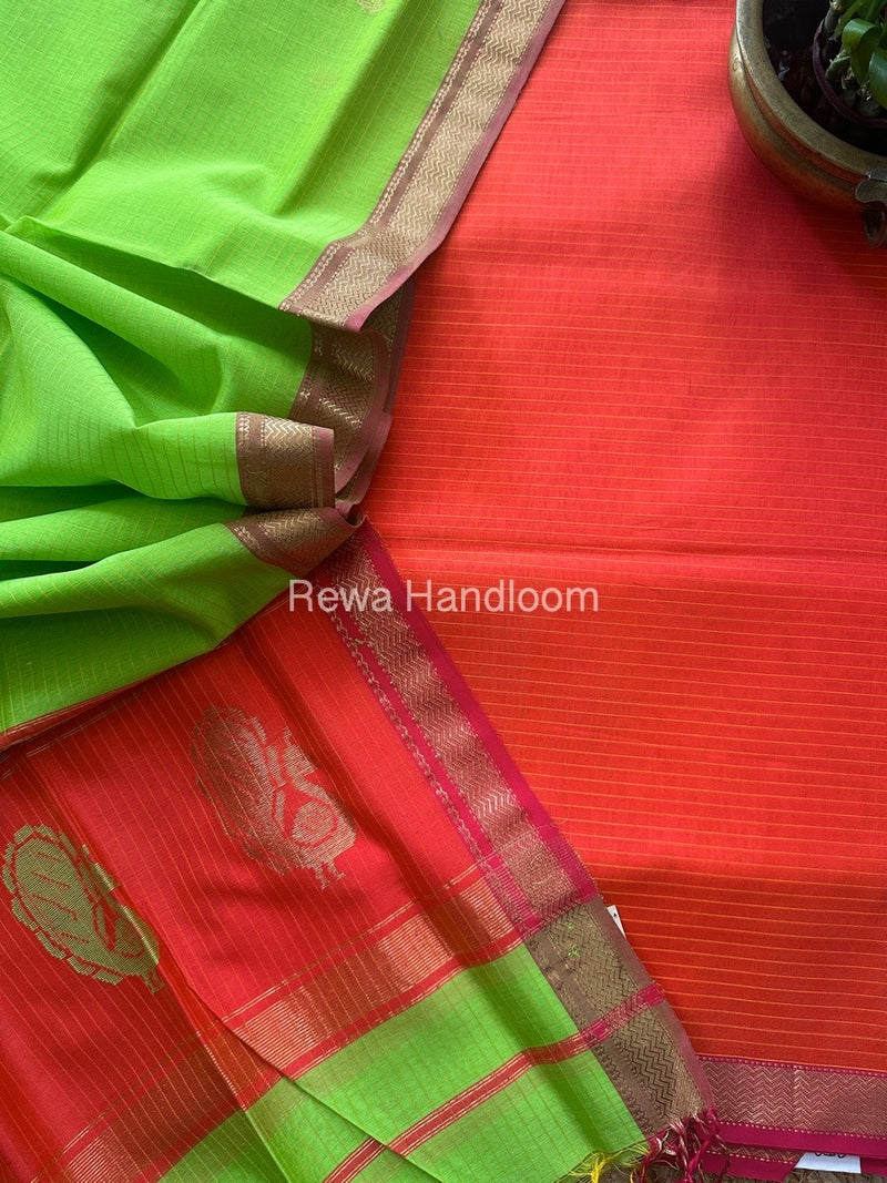 Maheshwari Peacock Buta-Buti Top-Dupatta Set