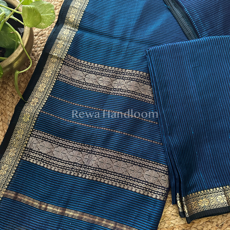 Maheshwari Rama Green Garbha Reshami Silk Saree-GS12