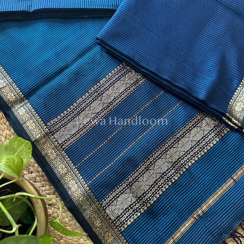 Maheshwari Rama Green Garbha Reshami Silk Saree-GS12