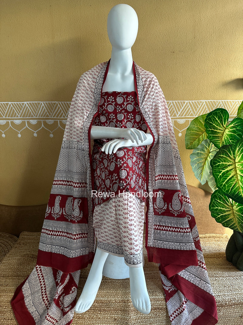 Bagh Print Cotton Suit