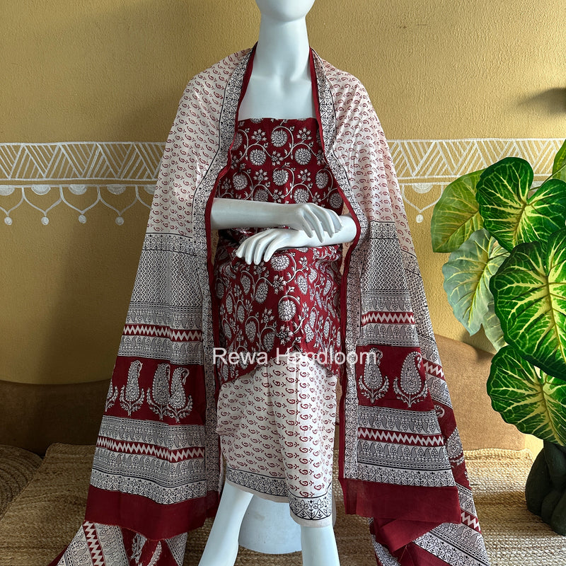 Bagh Print Cotton Suit