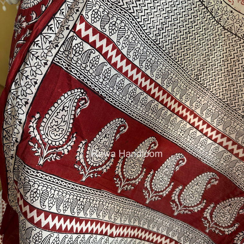 Red-White Bagh Print Cotton Suit BGCSJ0224