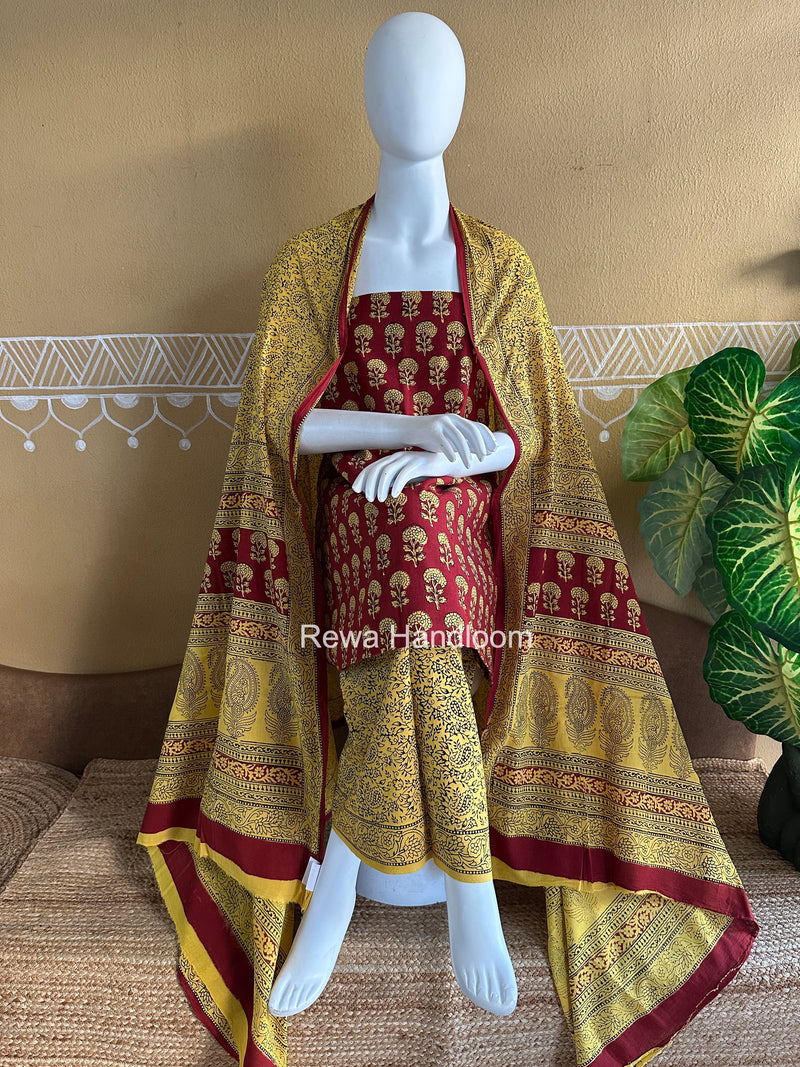 Bagh Print Cotton Suit
