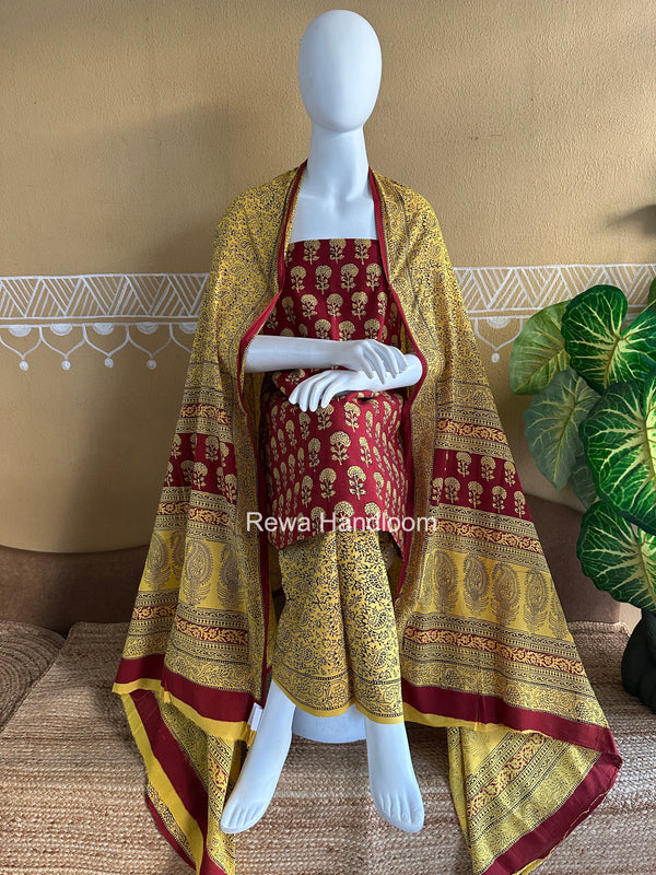 Bagh Print Cotton Suit