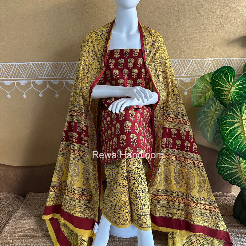 Bagh Print Cotton Suit