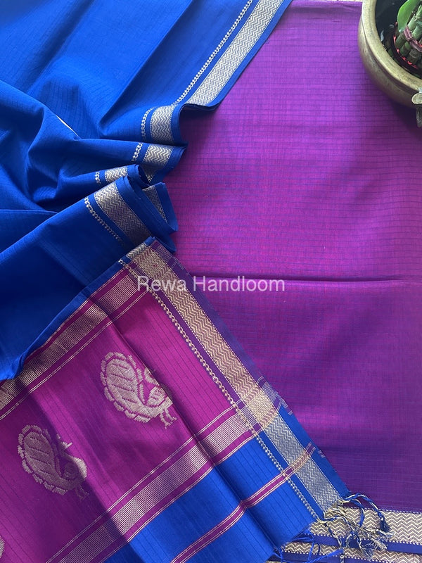 Maheshwari Peacock Buta-Buti Top-Dupatta Set