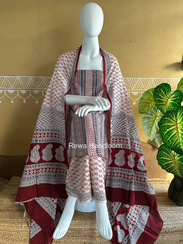 Bagh Print Cotton Suit