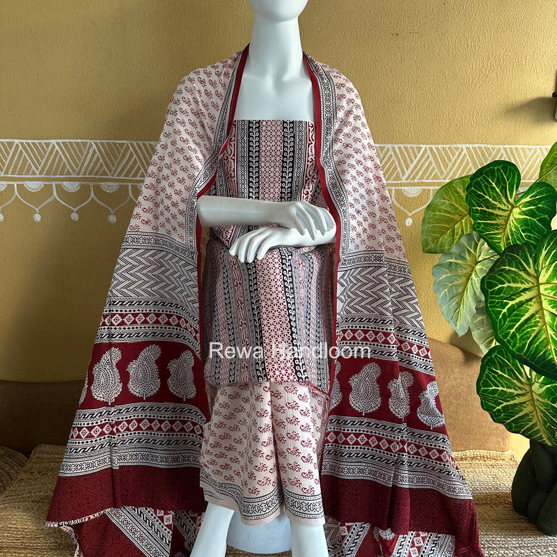 Bagh Print Cotton Suit
