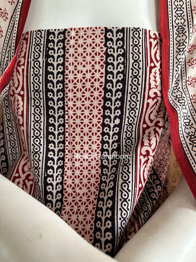 White Bagh Print Cotton Suit BCSP091