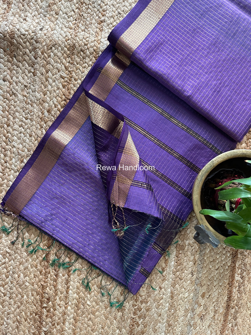 Maheshwari Zari Checks Shaded Saree