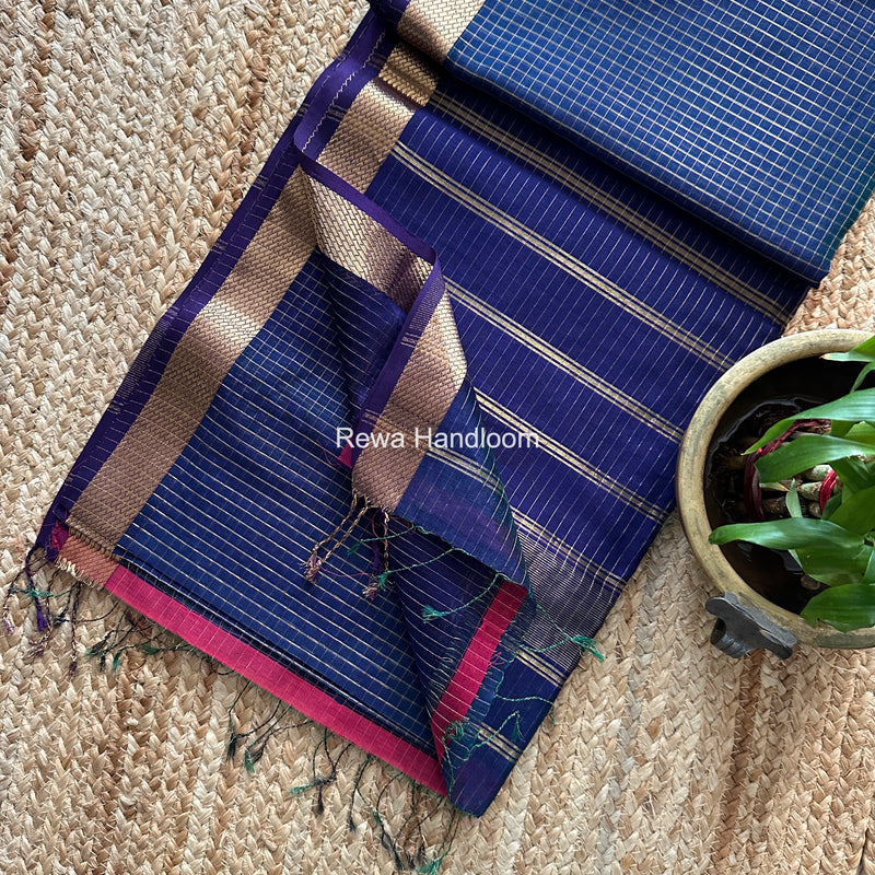 Maheshwari Zari Checks Shaded Saree