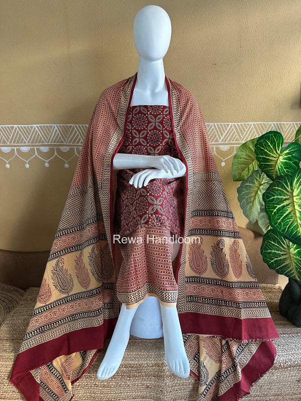 Bagh Print Cotton Suit