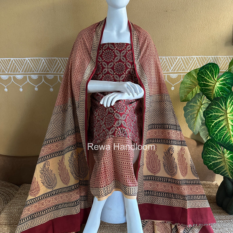 Bagh Print Cotton Suit
