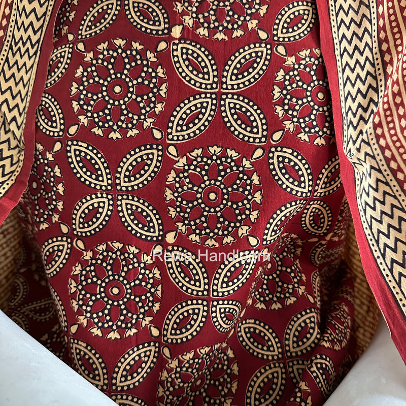 Maroon-Peach Bagh Print Cotton Suit BGCSJ0211
