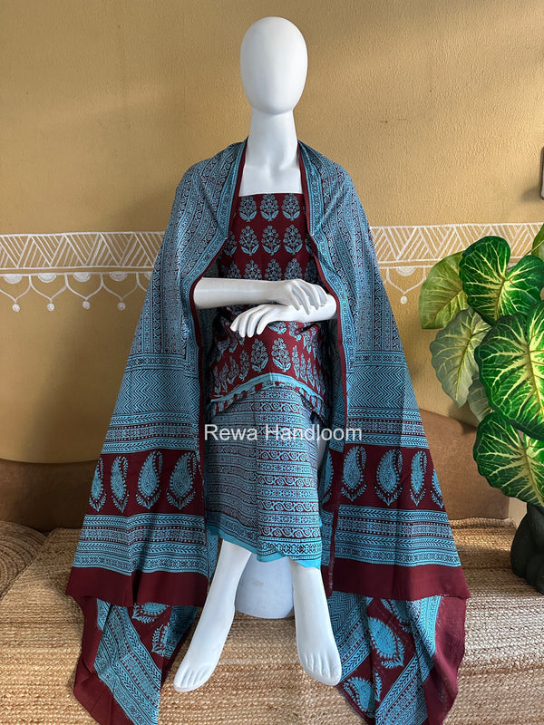 Bagh Print Cotton Suit